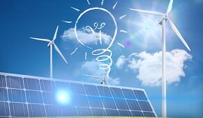 éolienne et panneaux solaire