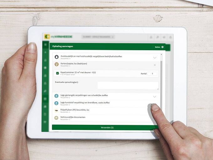 Ophaling aanvragen via myVanheede