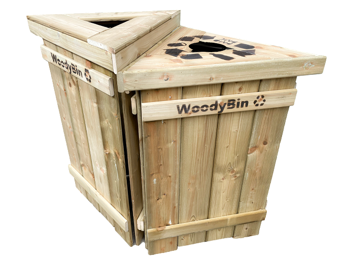 WoodyBin, de duurzame en ecologische afvalbak voor uw stijlvol event